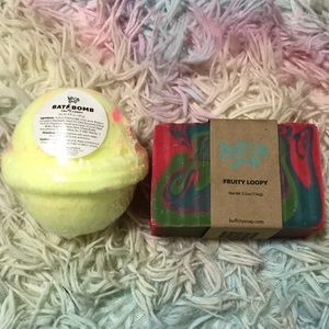 Buff City Soap Bath Bar and Bath Bomb! Scent Fruity Loopy